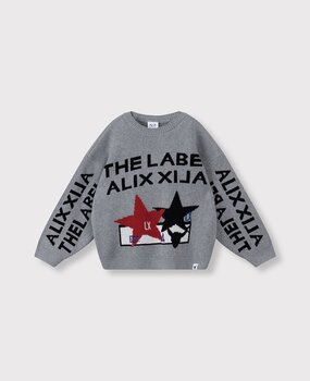 ALIX the label Jacquard pullover soft grey melange