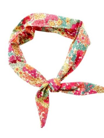 Love Issue Twilly Scarf - Coral Flowers