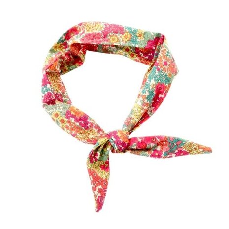 Love Issue Twilly Scarf - Coral Flowers Love Issue Twilly Scarf - Coral Flowers