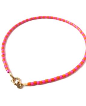 Love Issue Ketting stripe orange/pink Love Issue Ketting stripe orange/pink