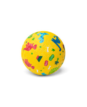 Little L Rubber bal klein 13 cm - dinosaurus GEEL