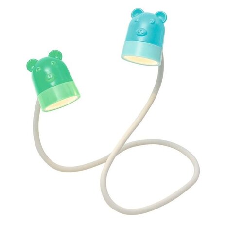 Moses Flexibel kinder leeslampje dieren Groen/Blauw Moses Flexibel kinder leeslampje dieren Groen/Blauw
