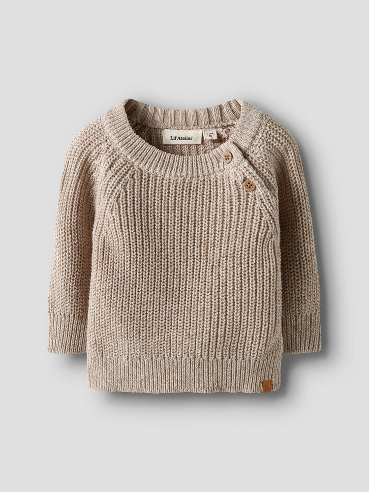 Lil Atelier 13249482 NBMROKKO LS KNIT LIL OXFORD TAN