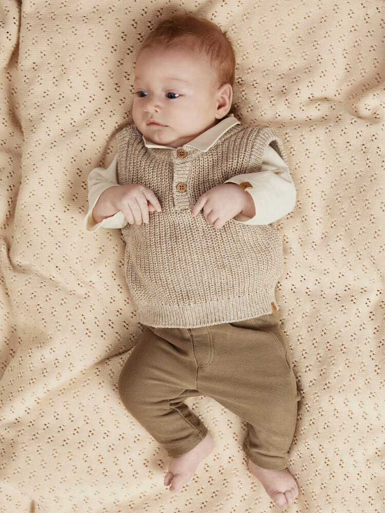 Lil Atelier 13249480 NBMROKKO KNIT VEST LIL OXFORD TAN
