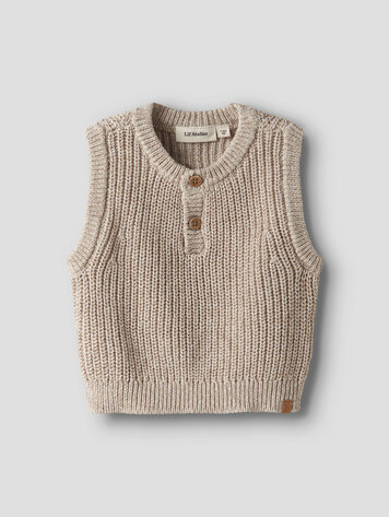 Lil Atelier 13249480 NBMROKKO KNIT VEST LIL OXFORD TAN