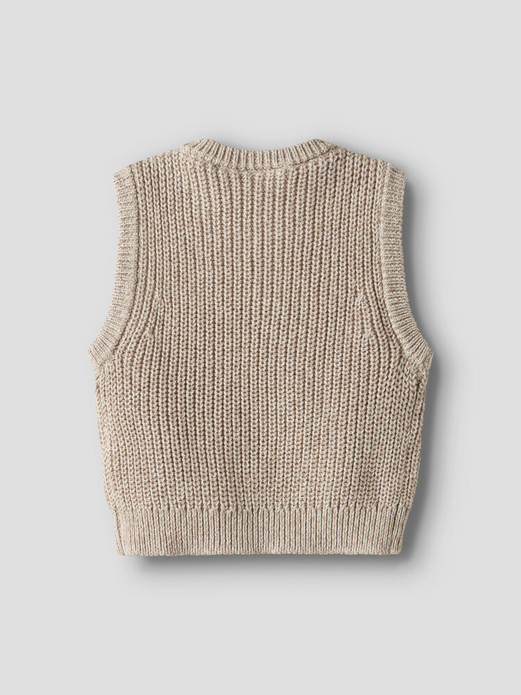 Lil Atelier 13249480 NBMROKKO KNIT VEST LIL OXFORD TAN