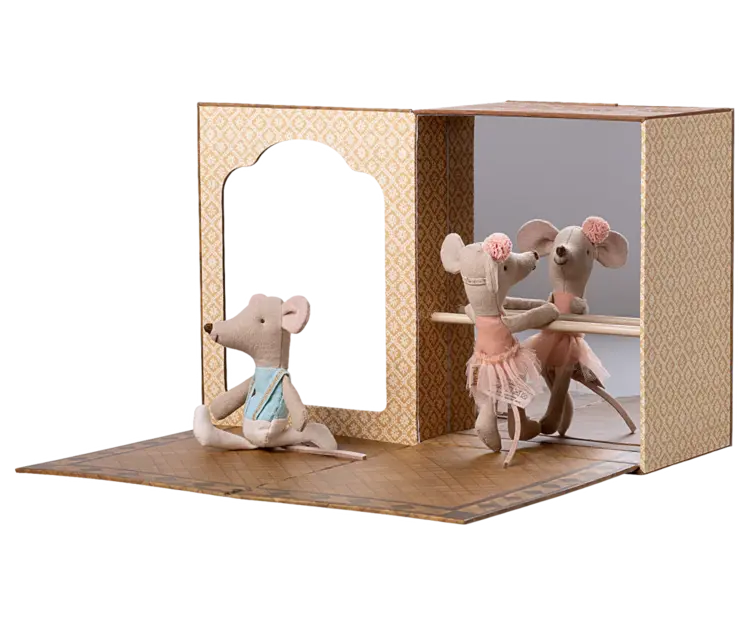 Maileg Ballet mice in dance studio - Little sister and brother