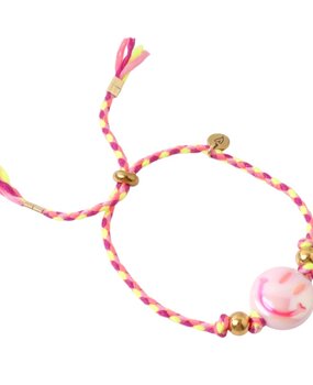 Love Issue Armband Happy Smiley Bright Pink Love Issue Armband Happy Smiley Bright Pink