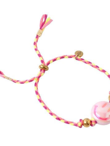 Love Issue Armband Happy Smiley Bright Pink