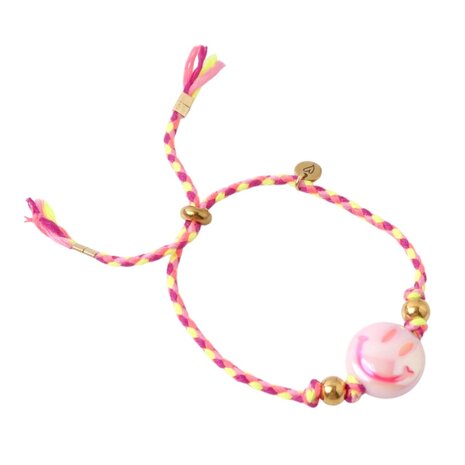 Love Issue Armband Happy Smiley Bright Pink Love Issue Armband Happy Smiley Bright Pink