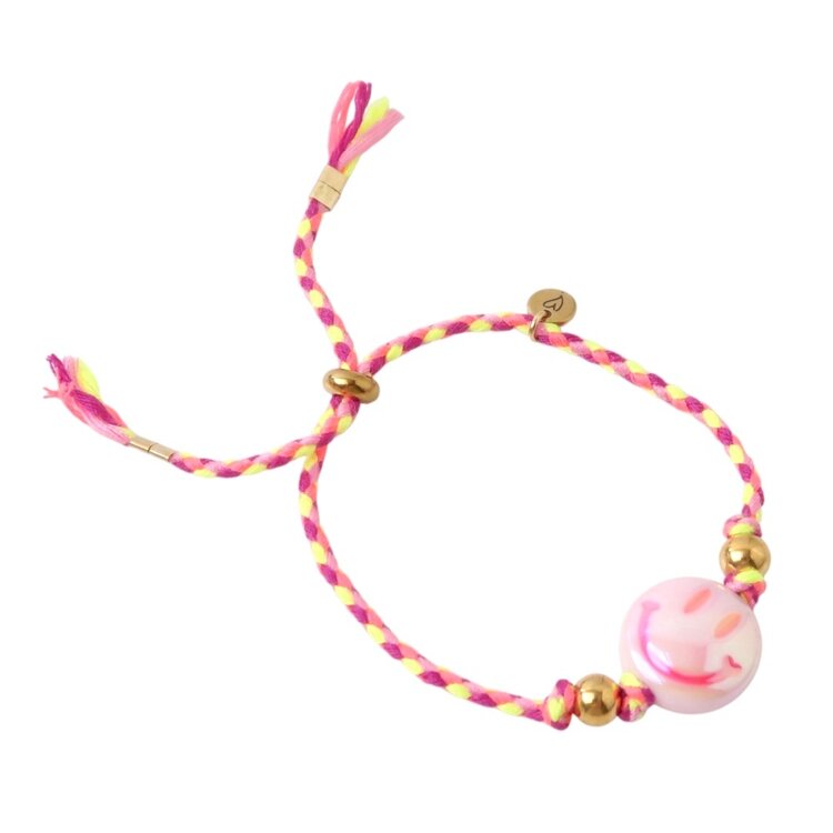 Love Issue Armband Happy Smiley Bright Pink