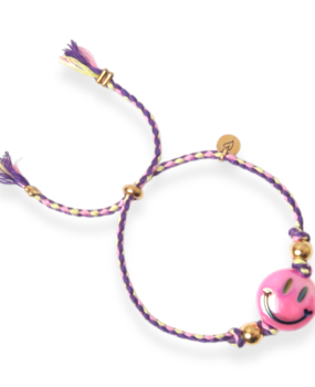 Love Issue Armband Happy Smiley Fuchsia Purple Love Issue Armband Happy Smiley Fuchsia Purple