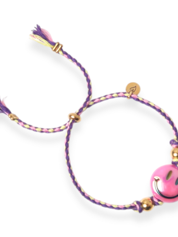 Love Issue Armband Happy Smiley Fuchsia Purple