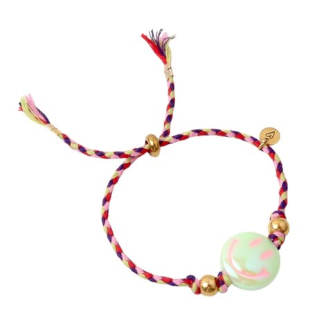 Love Issue Armband Happy Smiley Green Red Love Issue Armband Happy Smiley Green Red