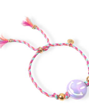 Love Issue Armband Happy Smiley Lila Pink Love Issue Armband Happy Smiley Lila Pink