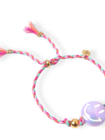 Love Issue Armband Happy Smiley Lila Pink