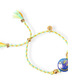 Love Issue Armband Happy Smiley Dark Blue Green Love Issue Armband Happy Smiley Dark Blue Green