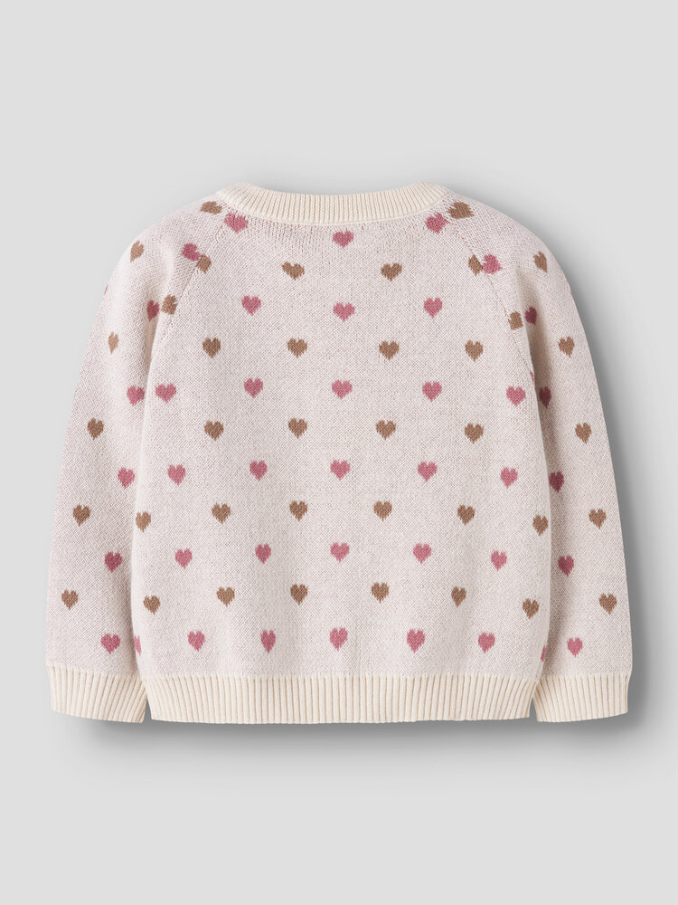 Lil Atelier 13236728 NMFSARAN LS KNIT CARD HEART LIL White Lil Atelier 13236728 NMFSARAN LS KNIT CARD HEART LIL White