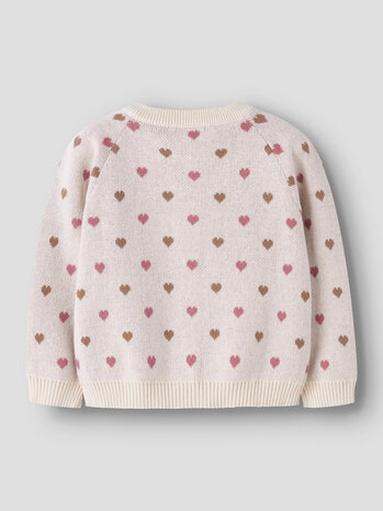 Lil Atelier 13236728 NMFSARAN LS KNIT CARD HEART LIL White Lil Atelier 13236728 NMFSARAN LS KNIT CARD HEART LIL White