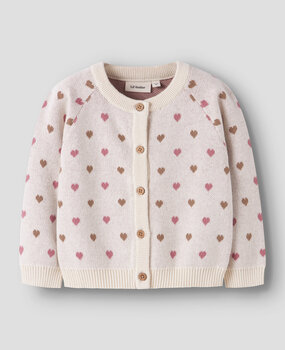 Lil Atelier 13236728 NMFSARAN LS KNIT CARD HEART LIL White Lil Atelier 13236728 NMFSARAN LS KNIT CARD HEART LIL White