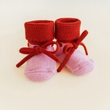 Hvid Booties - Cotton Candy/Red