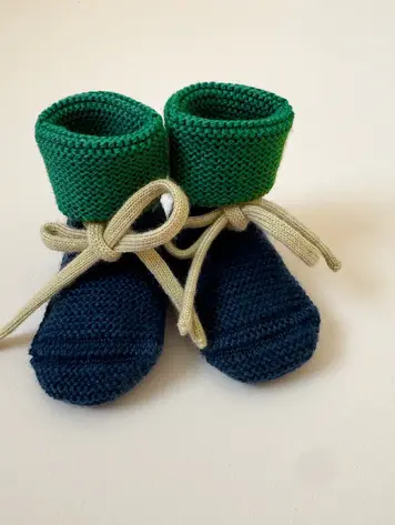 Hvid Booties - Blue/Grass