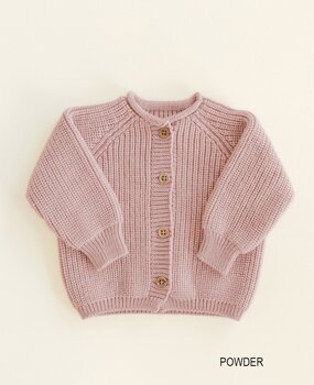 Hvid Cardigan Inga - Powder Hvid Cardigan Inga - Powder