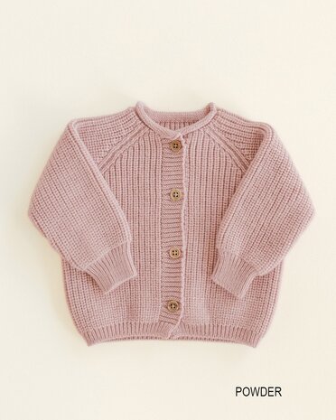 Hvid Cardigan Inga - Powder Hvid Cardigan Inga - Powder