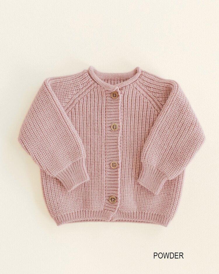 Hvid vestje voor baby's  roze merinowol