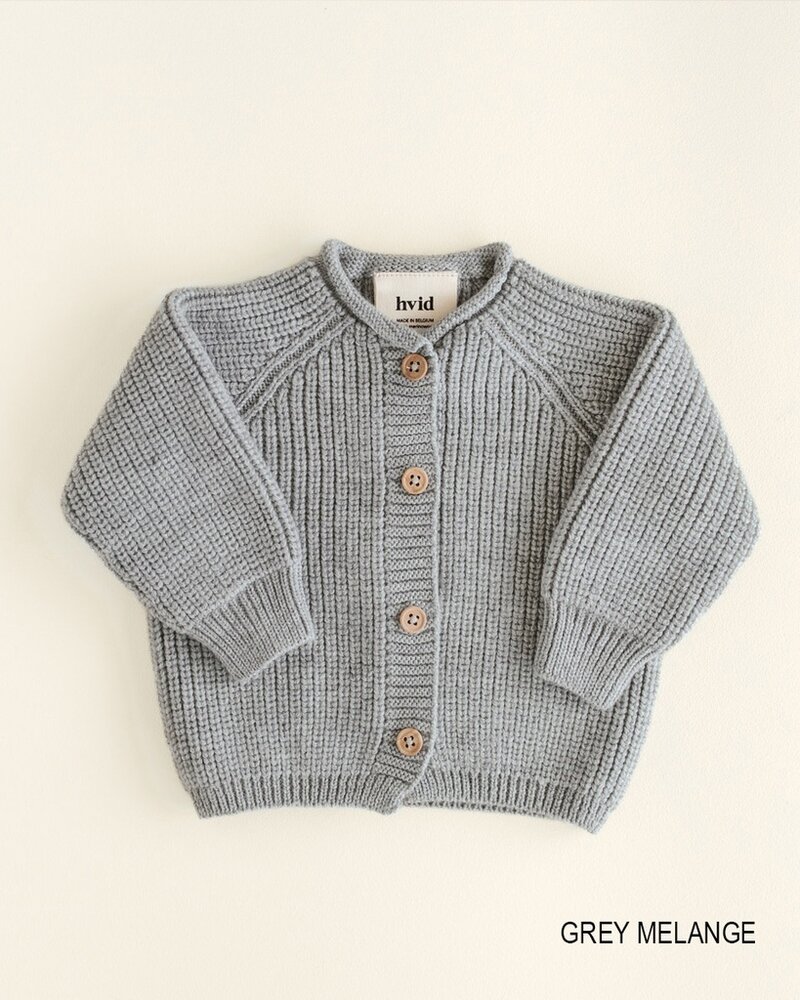 Hvid Cardigan Inga - Grey Melange Hvid Cardigan Inga - Grey Melange
