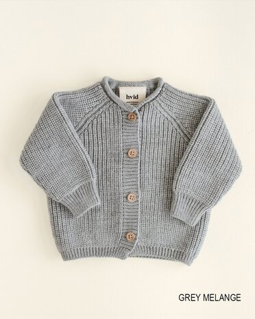 Hvid Cardigan Inga - Grey Melange Hvid Cardigan Inga - Grey Melange