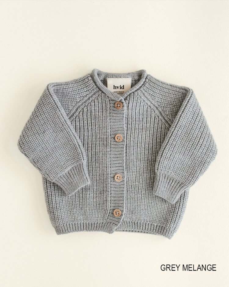 Hvid vestje voor baby's lichtgrijs merinowol