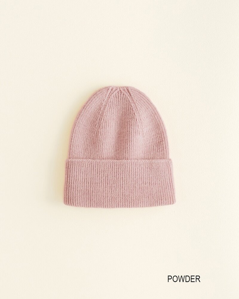 Hvid Beanie Fonzie NEWBORN - Powder Hvid Beanie Fonzie NEWBORN - Powder