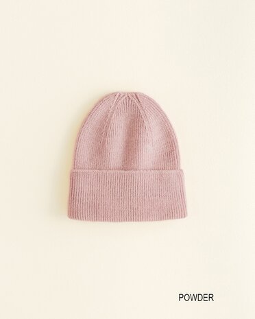 Hvid Beanie Fonzie NEWBORN - Powder Hvid Beanie Fonzie NEWBORN - Powder