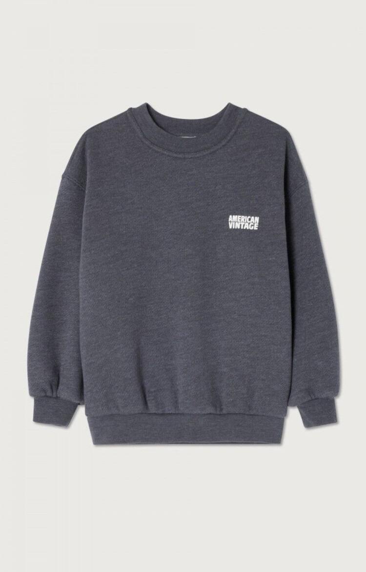 American Vintage donkergrijze sweater met logo
