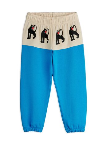 Mini Rodini joggingbroek blauw met panters Mini Rodini joggingbroek blauw met panters