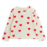 Mini Rodini Hearts aop velour top white Mini Rodini Hearts aop velour top white