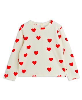 Mini Rodini Hearts aop velour top white