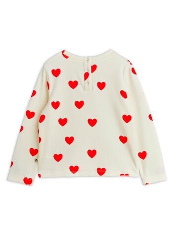 Mini Rodini Hearts aop velour top white