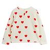 Mini Rodini Hearts aop velour top white