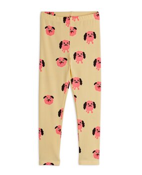 Mini Rodini Doggies aop leggings yellow