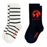 Mini Rodini Society 2-pack socks Mini Rodini Society 2-pack socks