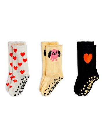 Mini Rodini Doggie 3-pack anti slip socks