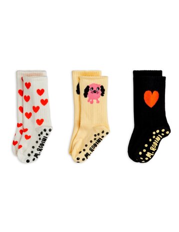 Mini Rodini Doggie 3-pack anti slip socks Mini Rodini Doggie 3-pack anti slip socks