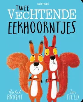 Kartonboek: Twee vechtende eekhoorntjes. 3+