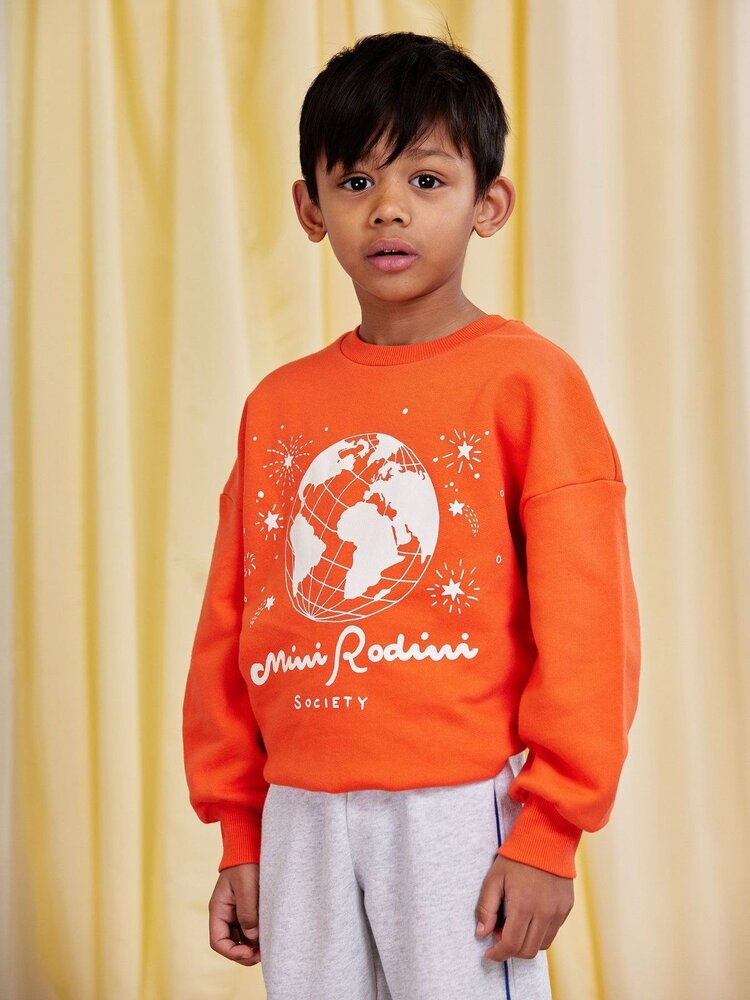 Mini Rodini rode sweater met witte print