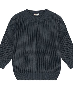 Yuki Kidswear Chunky knitted sweater - Charcoal 3-4 Y