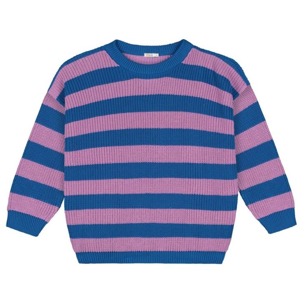 Yuki Kidswear Stripes knitted WOMEN’S sweater - Cotton Candy - L Yuki Kidswear Stripes knitted WOMEN’S sweater - Cotton Candy - L
