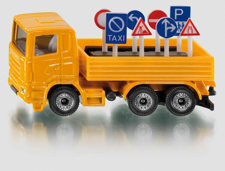 Siku SK1322 Vrachtwagen met verkeersborden