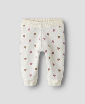 Lil Atelier 13254555 NBFSARAN KNIT PANT HEART LIL White